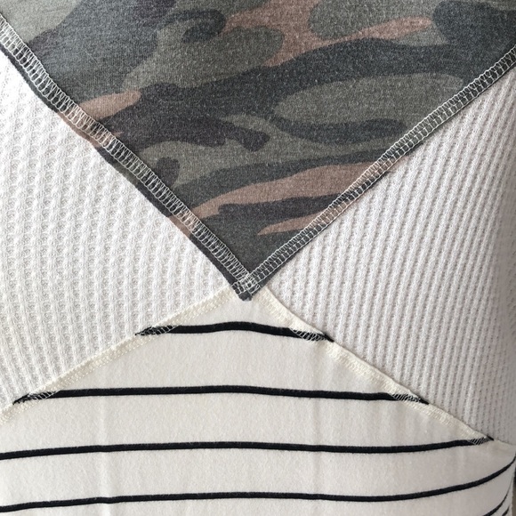 Dolman Camo and Waffle Knit Top - Picture 2 of 3